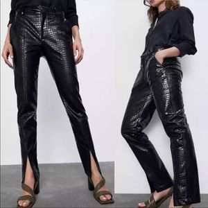 Zara Fringed Knit Trousers 